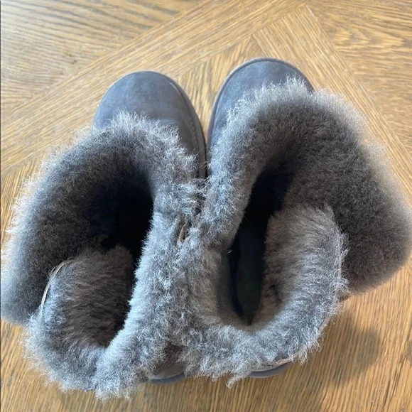 Women's Gray Suede Cozie Steps with Ugg winter boot styling. - Picture 3 of 5